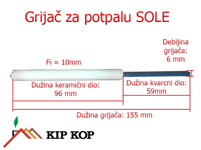 SOLE KVARCNI GRIJAČ ZA POTPALU ZA KAMINE PEĆI NA PELETE S JAMSTVOM